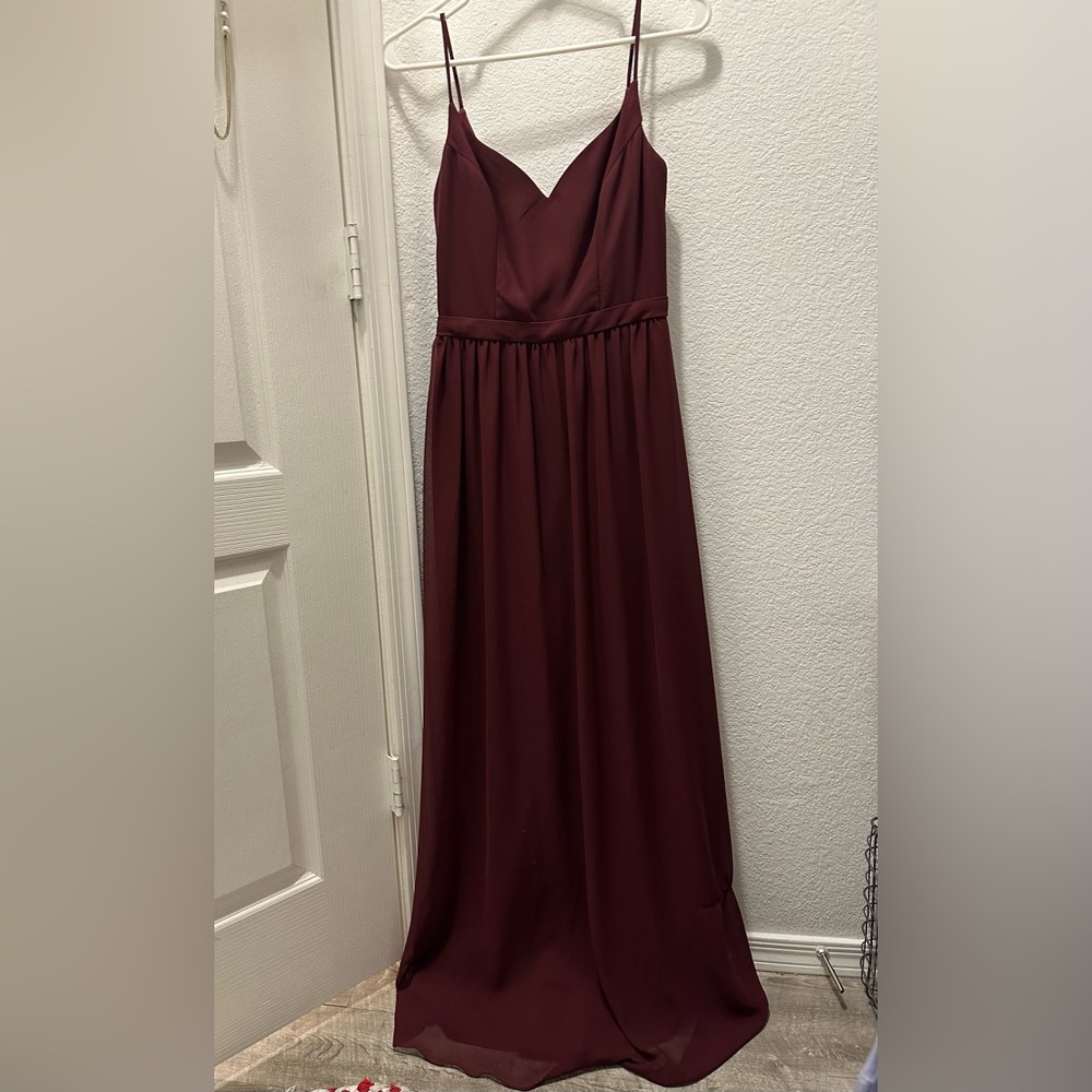 Bill Levkoff sweetheart a-line wine chiffon dress. Never worn.